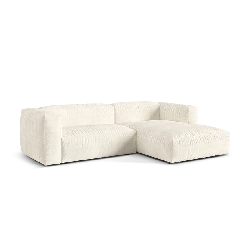 Martina modulares Ecksofa, Rechte Seite, Sitztiefe 76 cm, aus Boucle in Elfenbein (Monet Nata), 280x176 cm von Micadoni – Bild 3