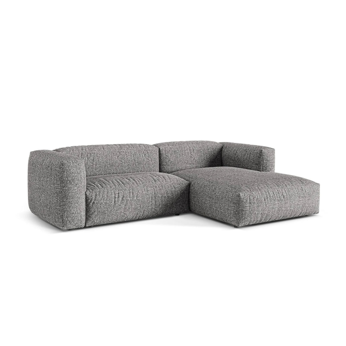 Martina modulares Ecksofa, Rechte Seite, Sitztiefe 76 cm, aus Boucle in Graphit (Monet Graphite), 280x176 cm von Micadoni – Bild 3