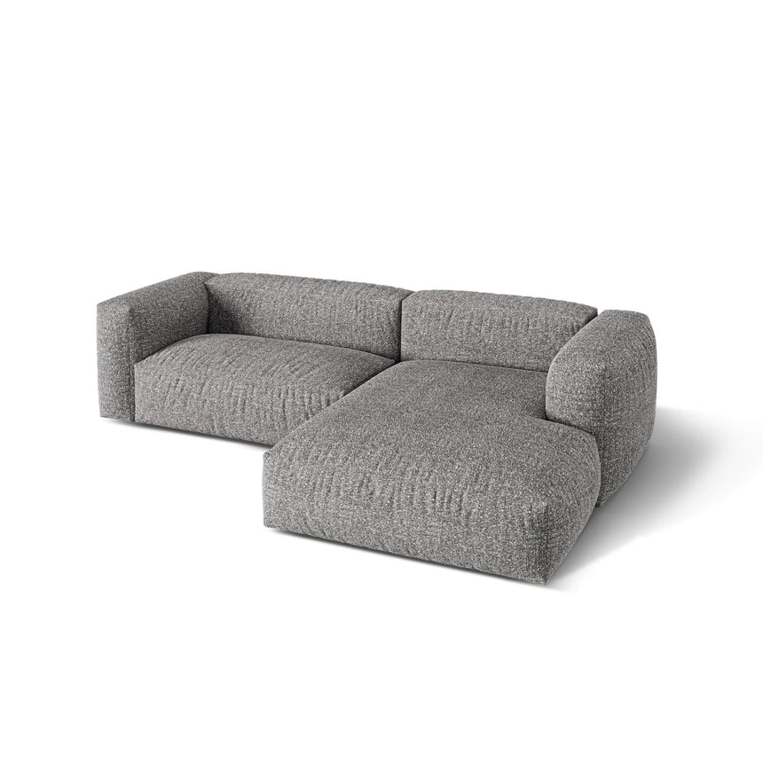 Martina modulares Ecksofa, Rechte Seite, Sitztiefe 76 cm, aus Boucle in Graphit (Monet Graphite), 280x176 cm von Micadoni – Bild 4