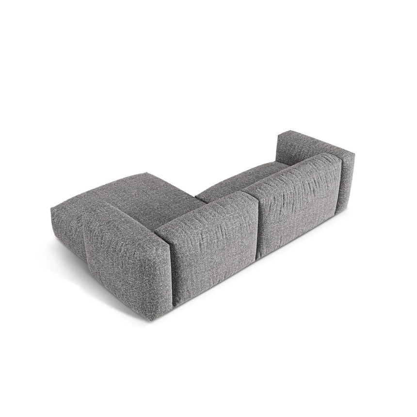 Martina modulares Ecksofa, Rechte Seite, Sitztiefe 76 cm, aus Boucle in Graphit (Monet Graphite), 280x176 cm von Micadoni – Bild 5