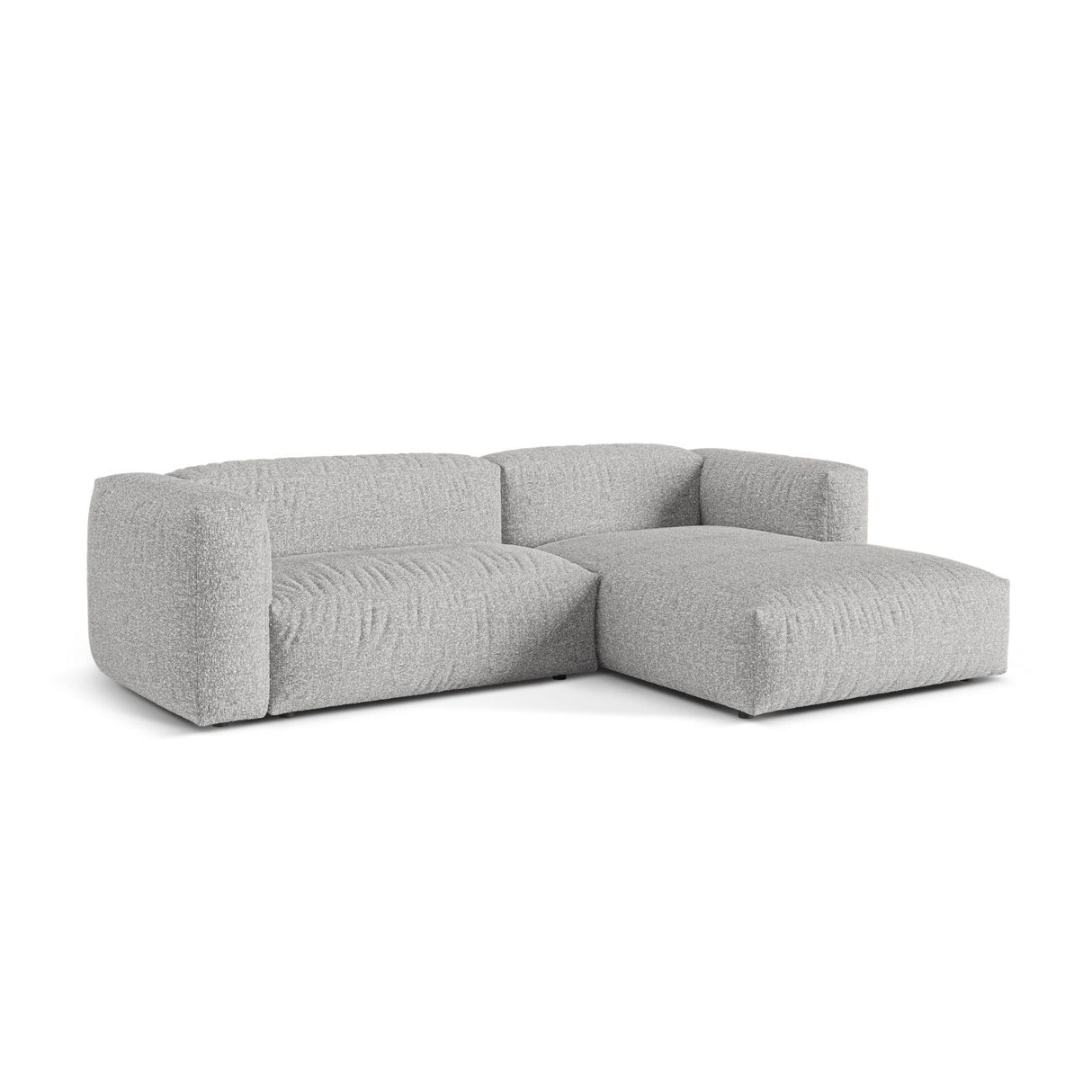Martina modulares Ecksofa, Rechte Seite, Sitztiefe 76 cm, aus Boucle in Silber (Monet Silver), 280x176 cm von Micadoni – Bild 3