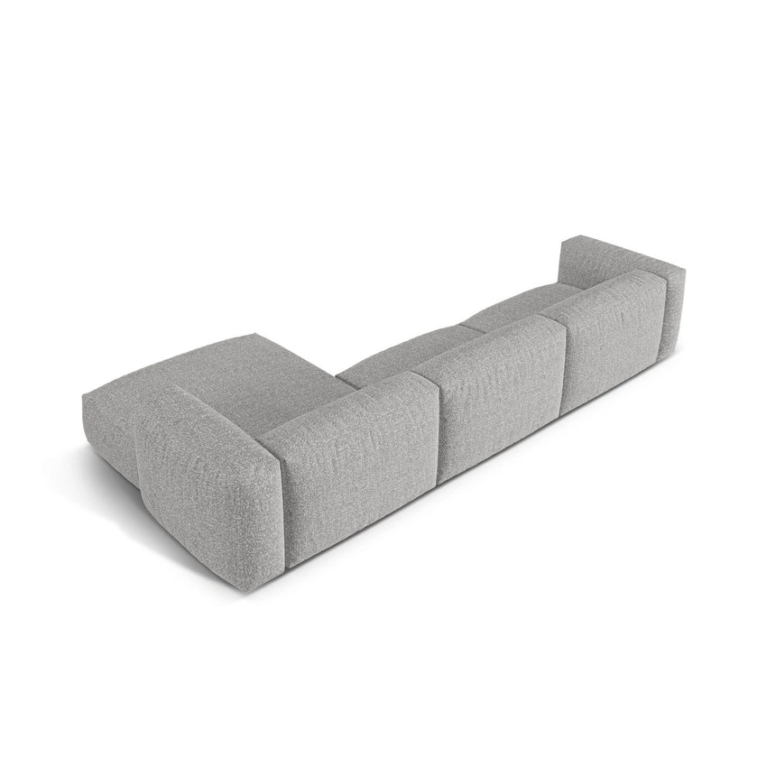 Martina modulares Ecksofa, Rechte Seite, Sitztiefe 76 cm, aus Boucle in Silber (Monet Silver), 330x176 cm von Micadoni – Bild 5
