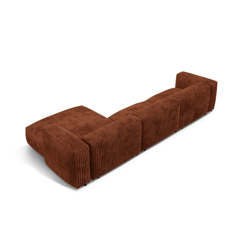 Martina modulares Ecksofa, Rechte Seite, Sitztiefe 76 cm, aus Cord in Brick (Tilia 52), 330x176 cm von Micadoni – Bild 5