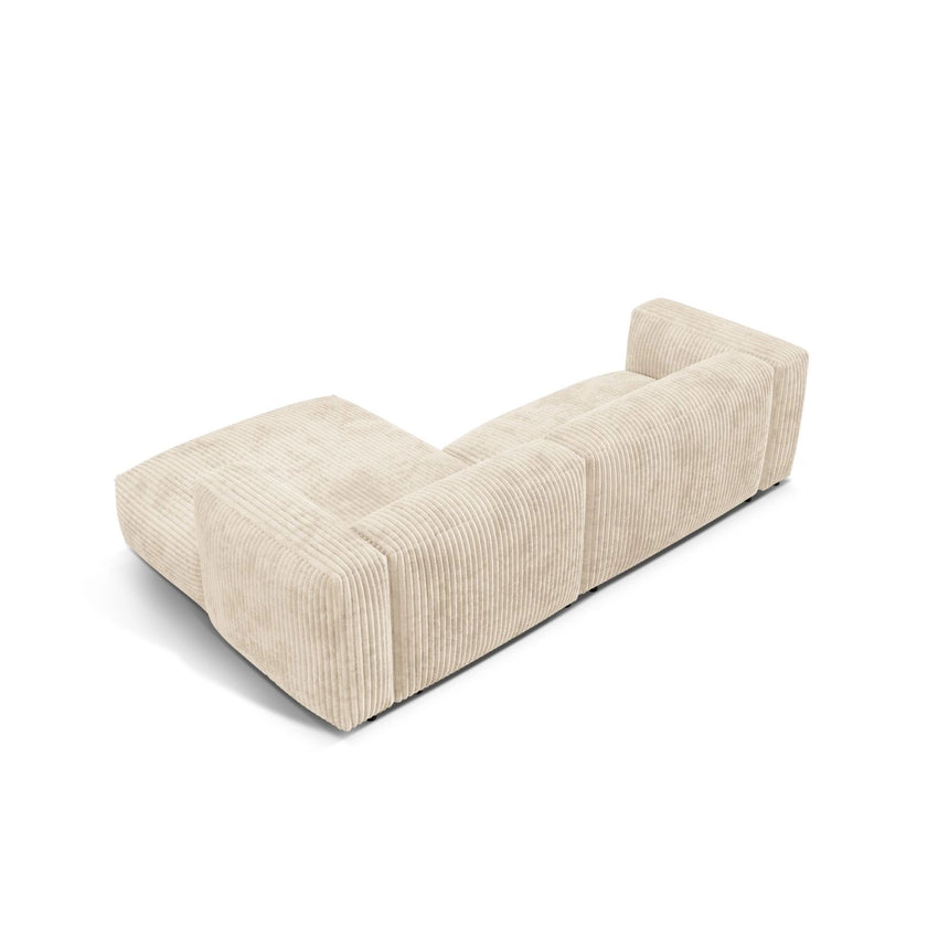 Martina modulares Ecksofa, Rechte Seite, Sitztiefe 76 cm, aus Cord in Leichtes Beige (Tilia 03), 280x176 cm von Micadoni – Bild 5