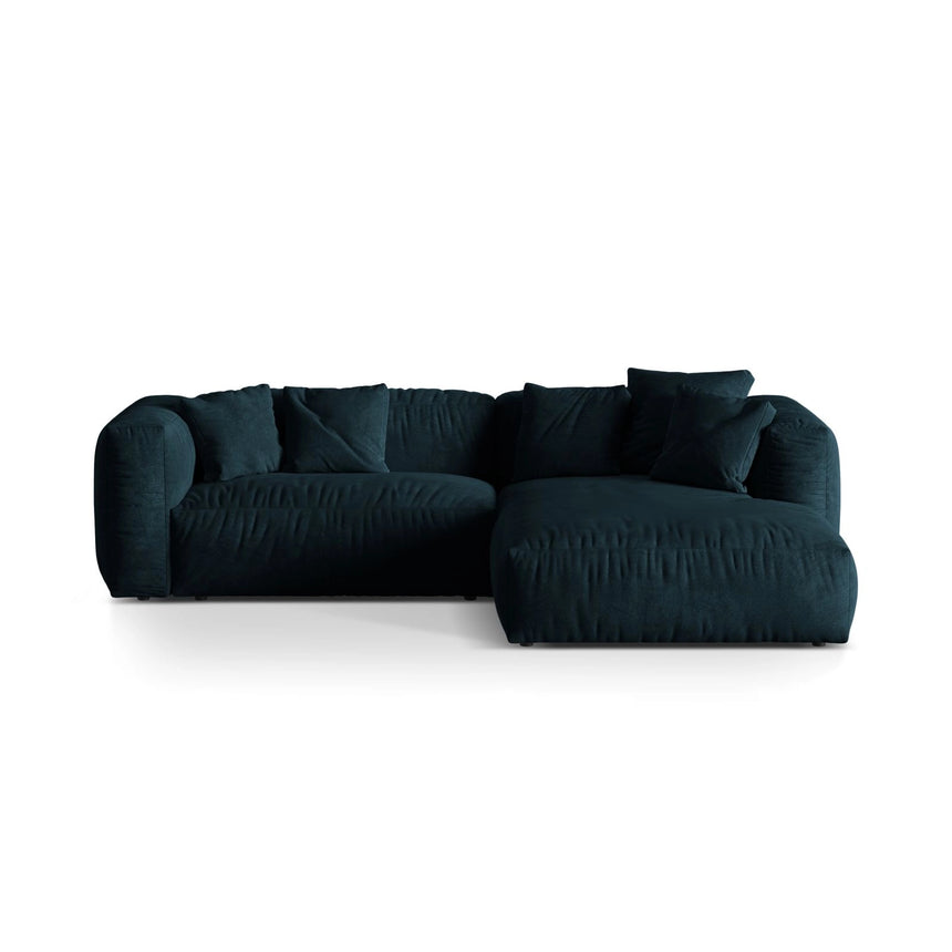 Martina modulares Ecksofa, Rechte Seite, Sitztiefe 76 cm, aus Samt in Deep Petrol (Vogue 13), 280x176 cm von Micadoni – Bild 1