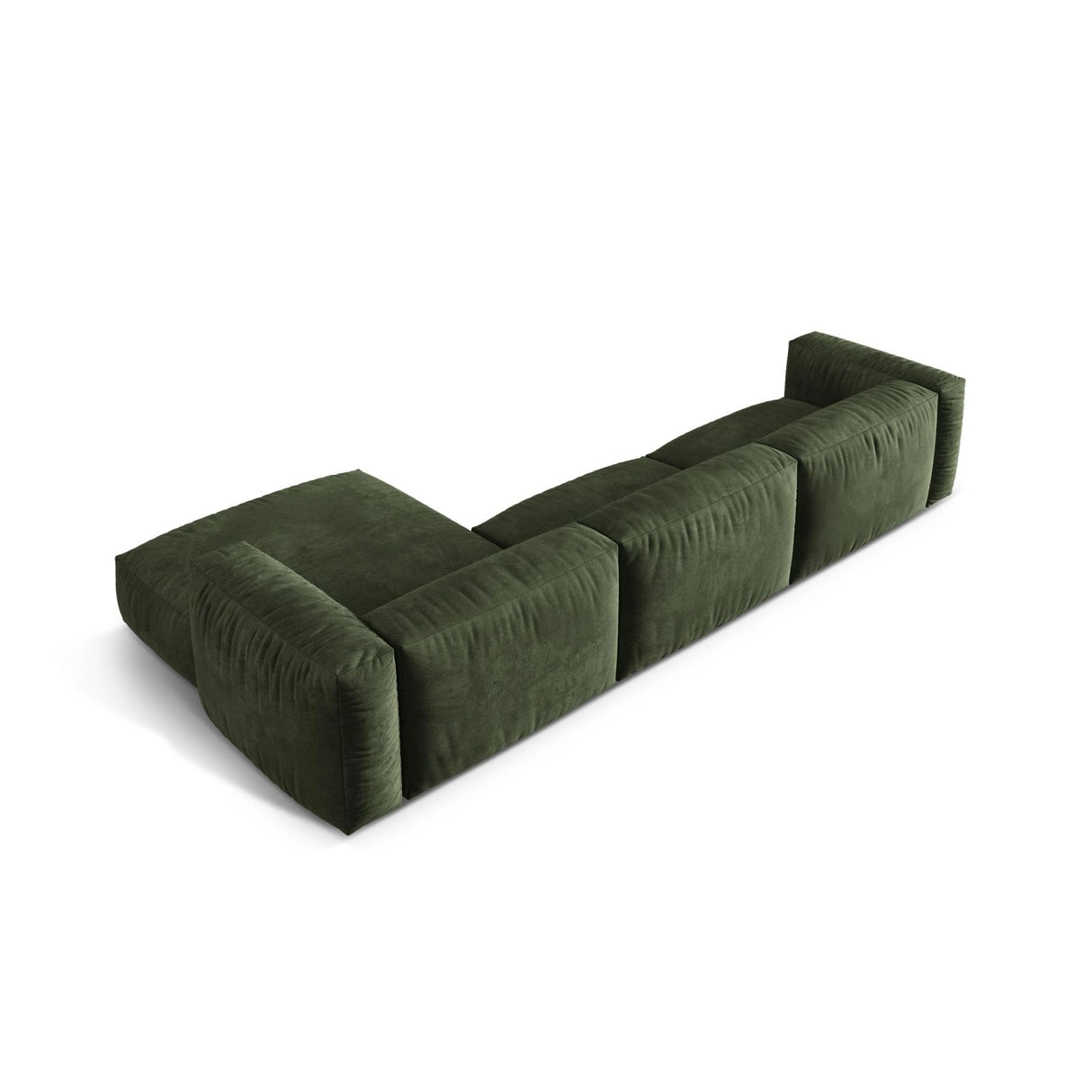 Martina modulares Ecksofa, Rechte Seite, Sitztiefe 76 cm, aus Samt in Grün (Vogue 11), 330x176 cm von Micadoni – Bild 5