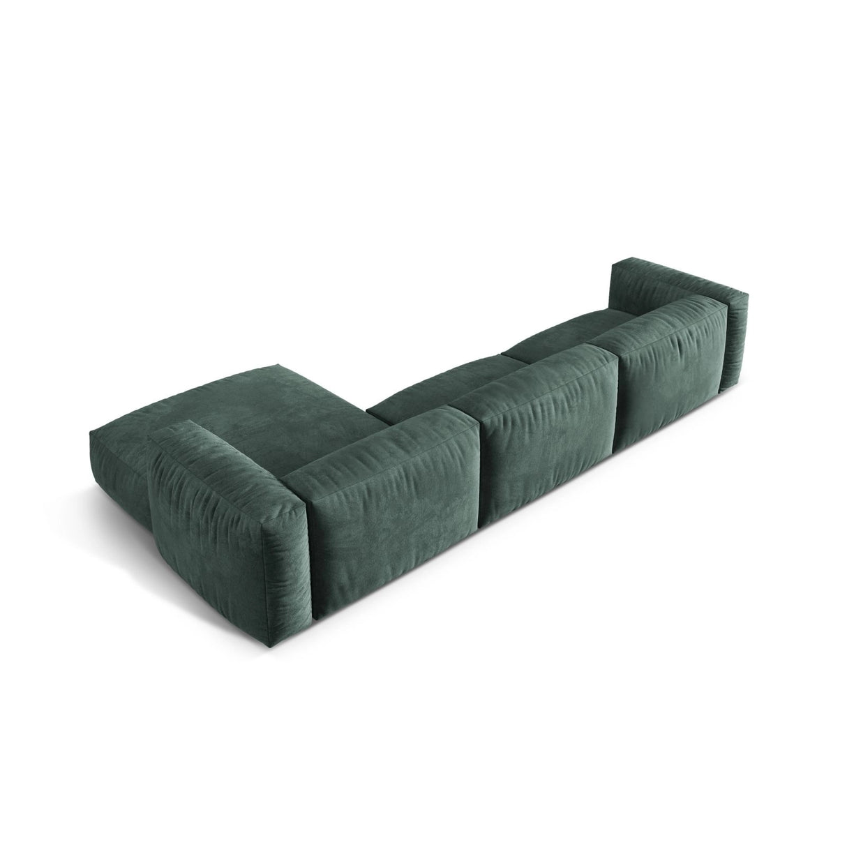 Martina modulares Ecksofa, Rechte Seite, Sitztiefe 76 cm, aus Samt in Petrol (Vogue 12), 330x176 cm von Micadoni – Bild 5