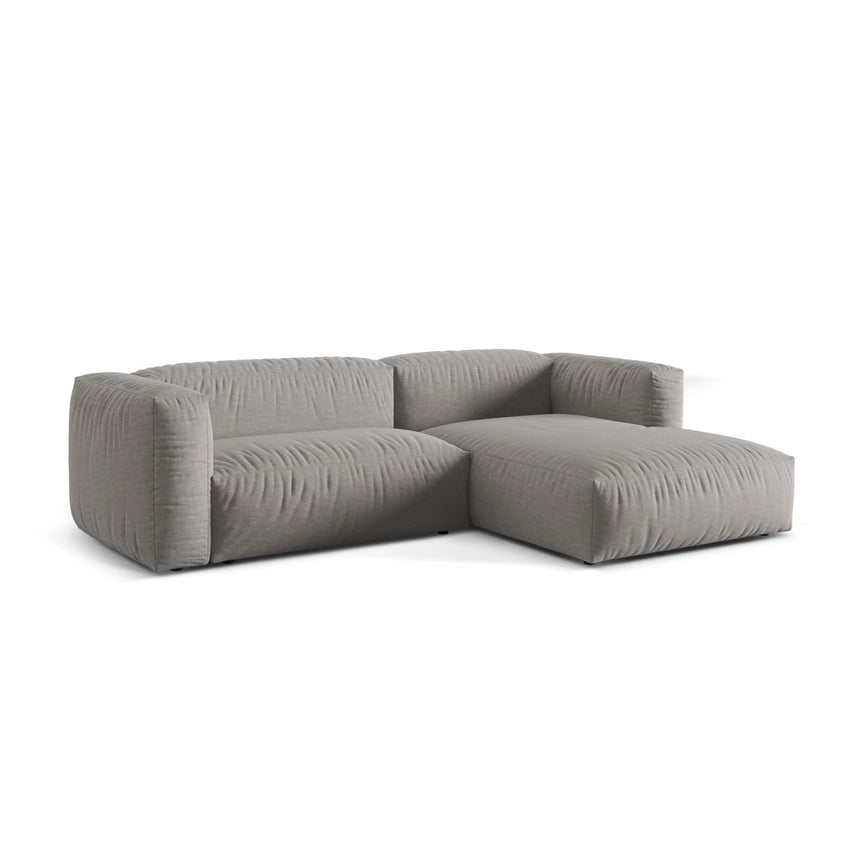 Martina modulares Ecksofa, Rechte Seite, Sitztiefe 76 cm, aus Strukturierter Stoff in Hellgrau (Boston Light Grey), 280x176 cm von Micadoni – Bild 3