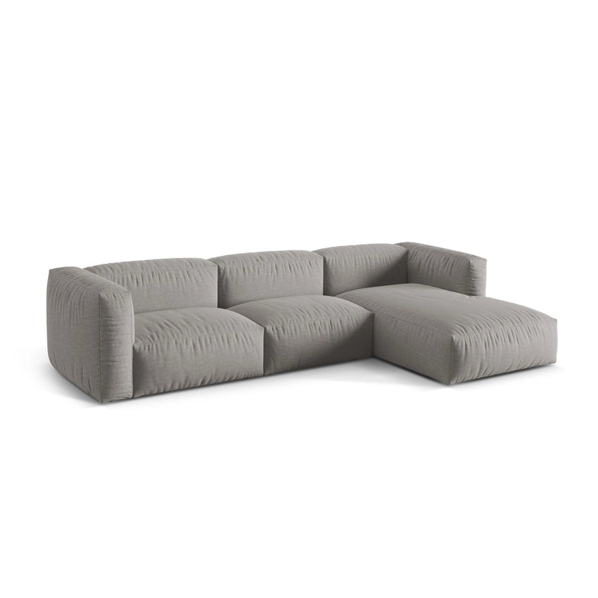 Martina modulares Ecksofa, Rechte Seite, Sitztiefe 76 cm, aus Strukturierter Stoff in Hellgrau (Boston Light Grey), 330x176 cm von Micadoni – Bild 3