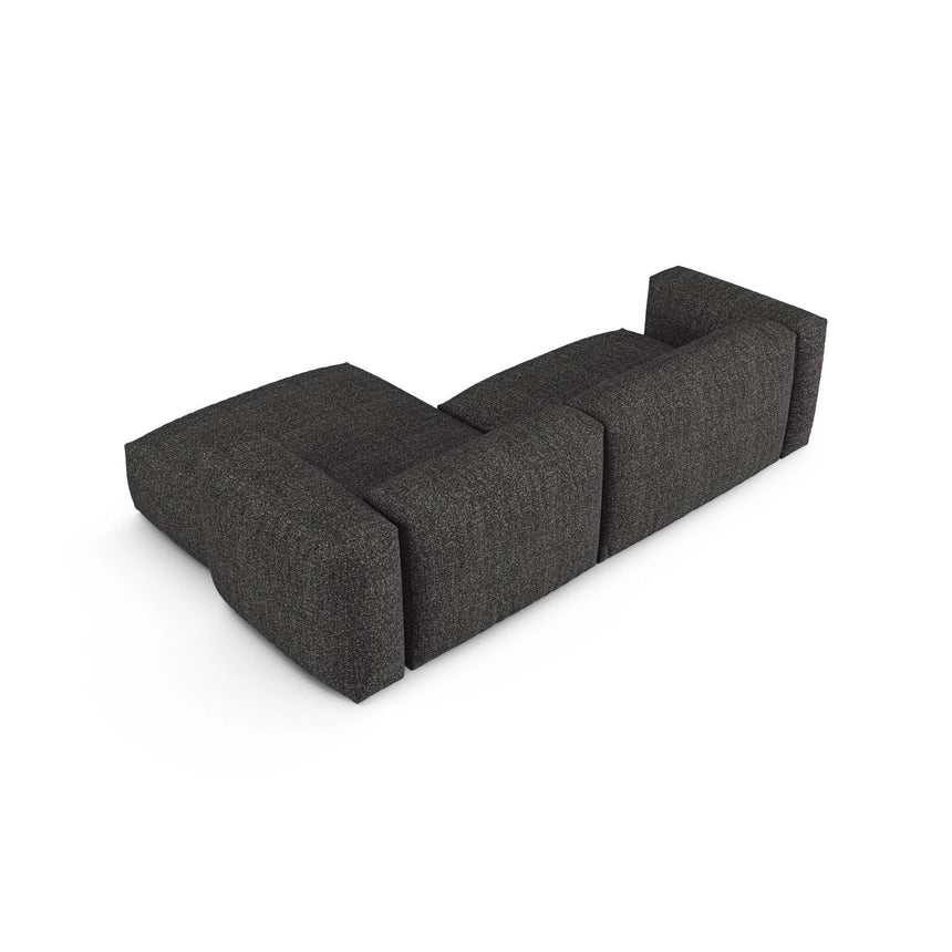 Martina modulares Ecksofa, Rechte Seite, Sitztiefe 90 cm, aus Boucle in Anthrazit (Monet Anthracite), 280x176 cm von Micadoni – Bild 5