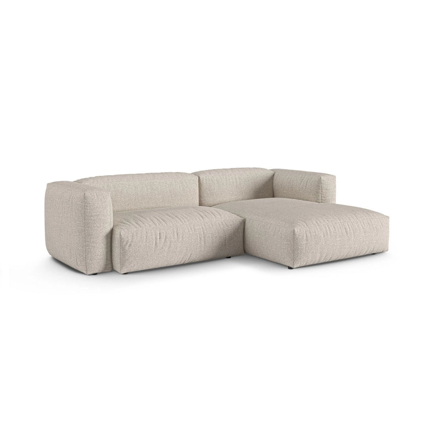 Martina modulares Ecksofa, Rechte Seite, Sitztiefe 90 cm, aus Boucle in Beige (Monet Sand), 280x176 cm von Micadoni – Bild 3