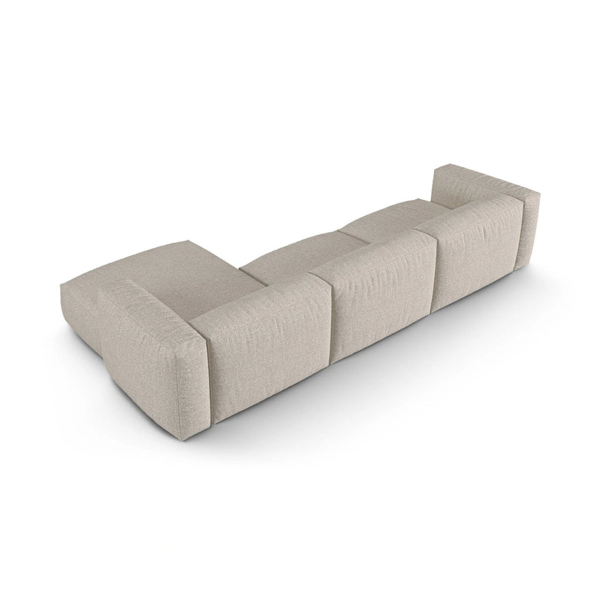 Martina modulares Ecksofa, Rechte Seite, Sitztiefe 90 cm, aus Boucle in Beige (Monet Sand), 330x176 cm von Micadoni – Bild 5