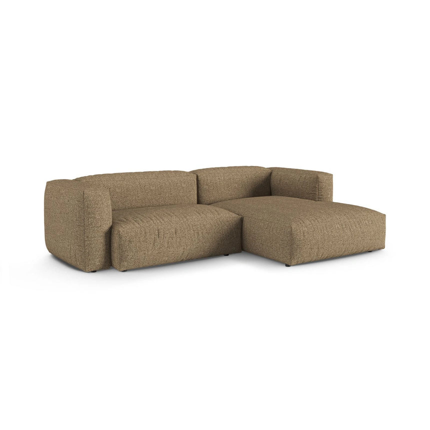 Martina modulares Ecksofa, Rechte Seite, Sitztiefe 90 cm, aus Boucle in Cappuccino (Monet Cappucino), 280x176 cm von Micadoni – Bild 3