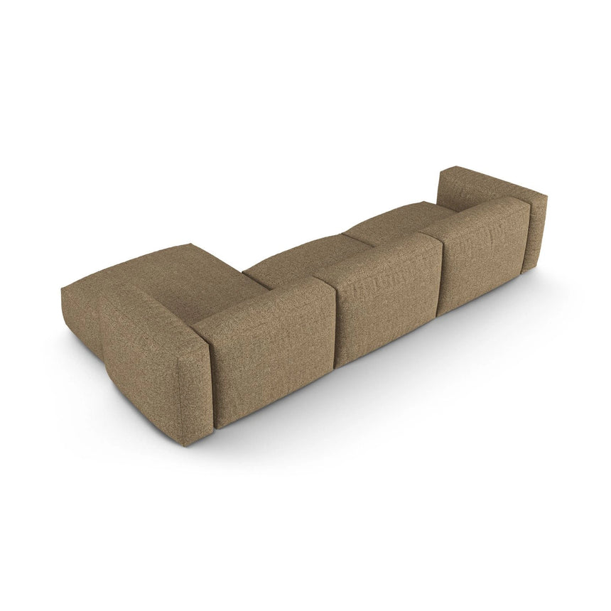 Martina modulares Ecksofa, Rechte Seite, Sitztiefe 90 cm, aus Boucle in Cappuccino (Monet Cappucino), 330x176 cm von Micadoni – Bild 5