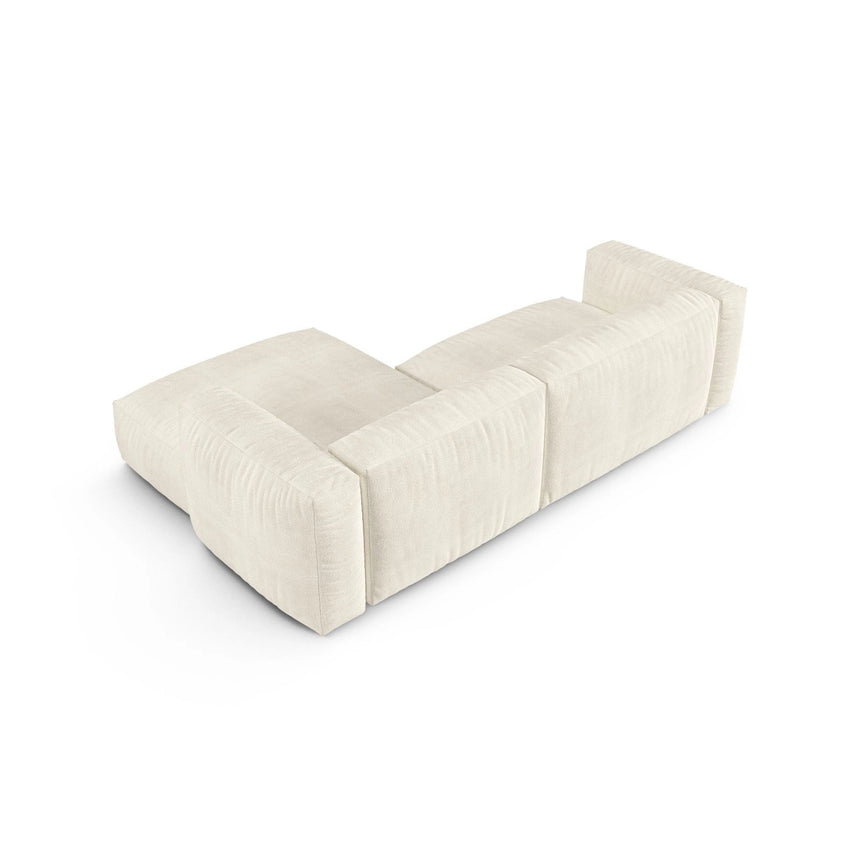 Martina modulares Ecksofa, Rechte Seite, Sitztiefe 90 cm, aus Boucle in Elfenbein (Monet Nata), 280x176 cm von Micadoni – Bild 5