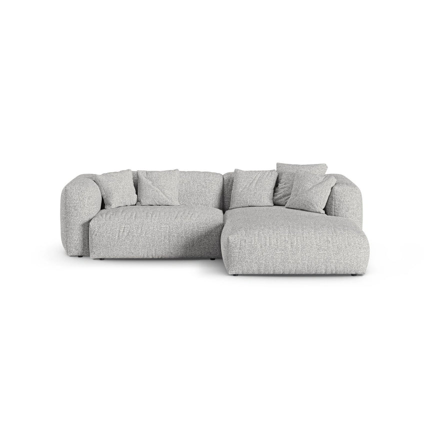 Martina modulares Ecksofa, Rechte Seite, Sitztiefe 90 cm, aus Boucle in Silber (Monet Silver), 280x176 cm von Micadoni – Bild 1