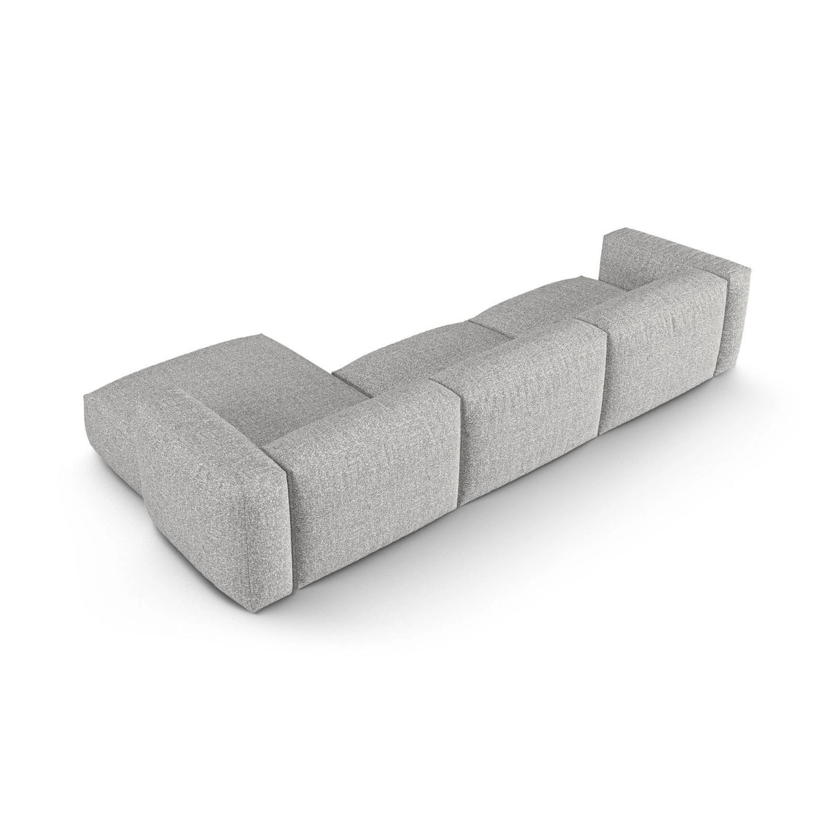 Martina modulares Ecksofa, Rechte Seite, Sitztiefe 90 cm, aus Boucle in Silber (Monet Silver), 330x176 cm von Micadoni – Bild 5