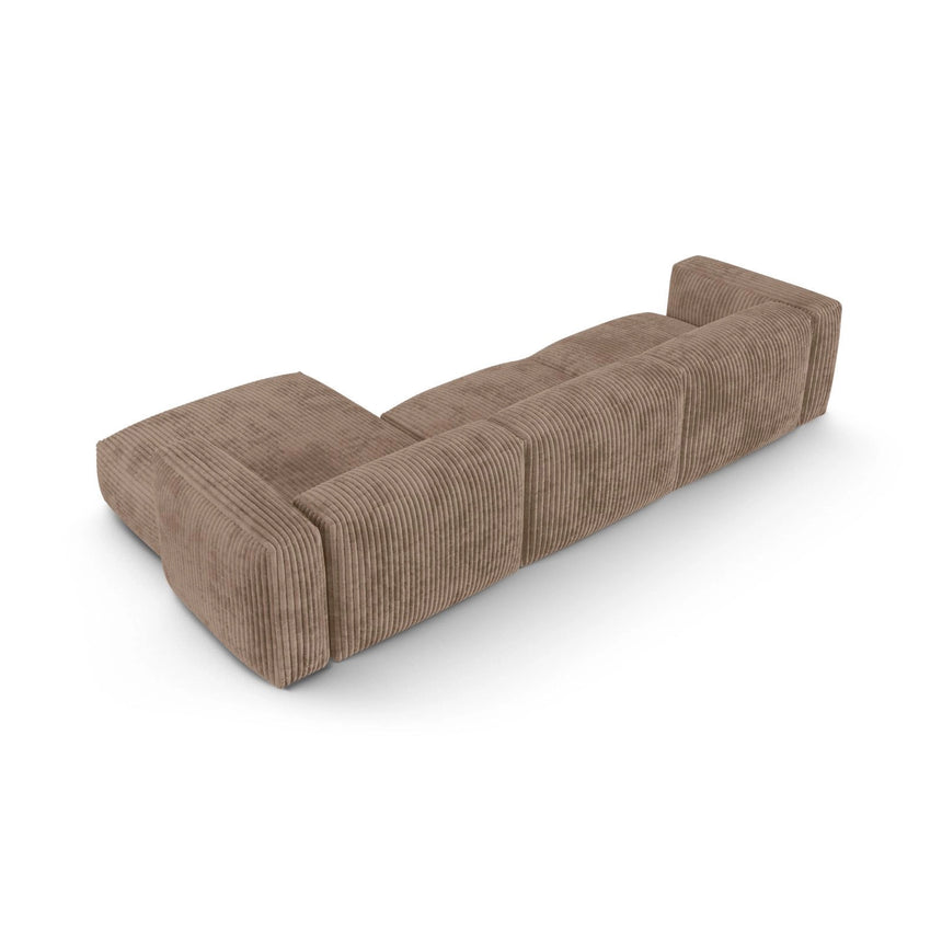 Martina modulares Ecksofa, Rechte Seite, Sitztiefe 90 cm, aus Cord in Acorn (Tilia 17), 330x176 cm von Micadoni – Bild 5