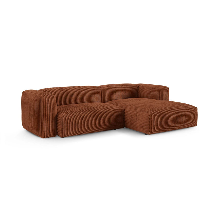 Martina modulares Ecksofa, Rechte Seite, Sitztiefe 90 cm, aus Cord in Brick (Tilia 52), 280x176 cm von Micadoni – Bild 3
