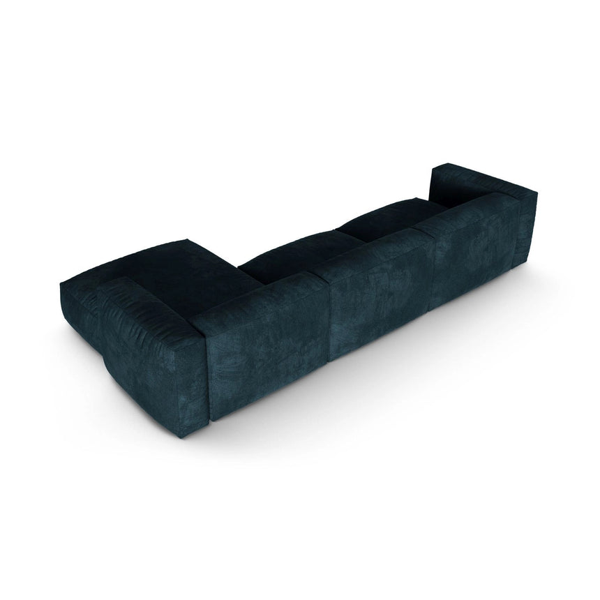 Martina modulares Ecksofa, Rechte Seite, Sitztiefe 90 cm, aus Samt in Deep Petrol (Vogue 13), 330x176 cm von Micadoni – Bild 5