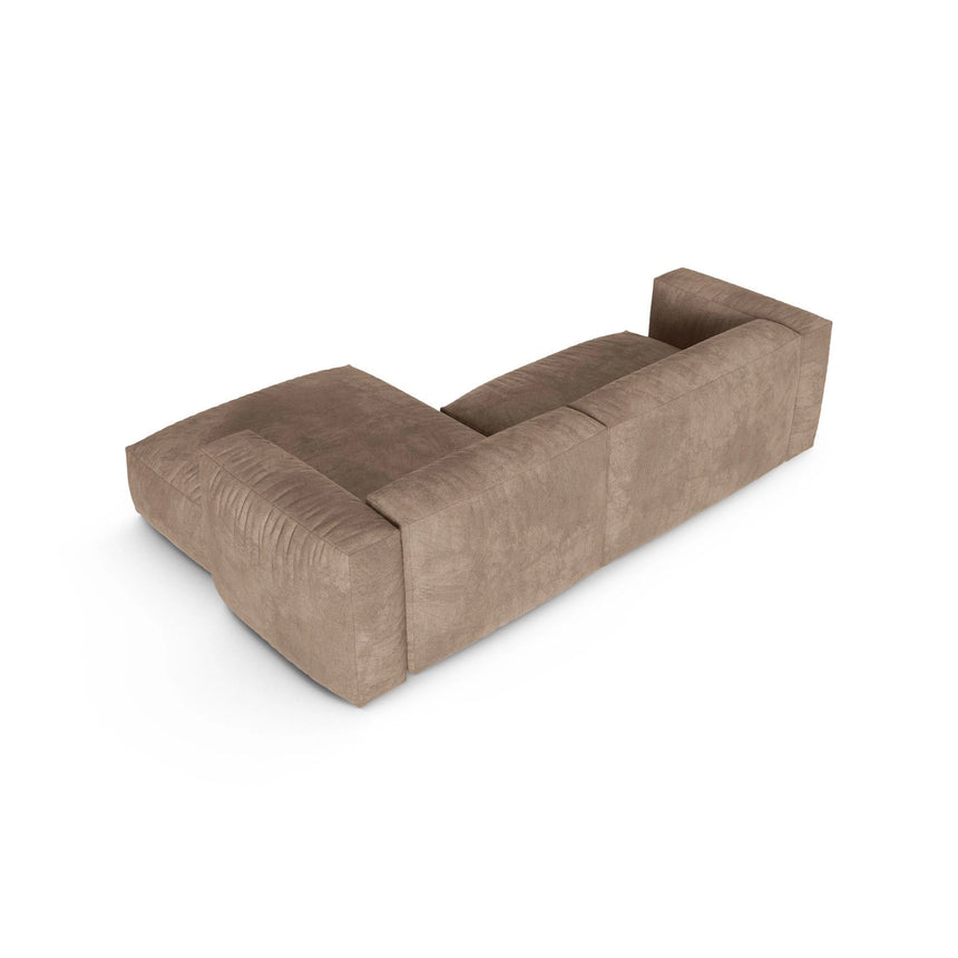 Martina modulares Ecksofa, Rechte Seite, Sitztiefe 90 cm, aus Samt in Dunkelbeige (Vogue 3), 280x176 cm von Micadoni – Bild 5