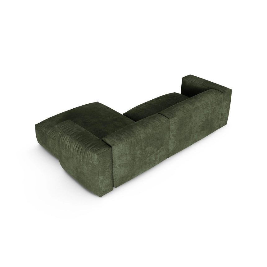 Martina modulares Ecksofa, Rechte Seite, Sitztiefe 90 cm, aus Samt in Grün (Vogue 11), 280x176 cm von Micadoni – Bild 5