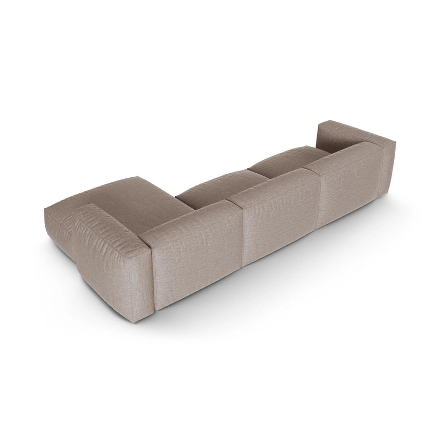 Martina modulares Ecksofa, Rechte Seite, Sitztiefe 90 cm, aus Strukturierter Stoff in Dunkelbeige (Boston Trufa), 330x176 cm von Micadoni – Bild 5