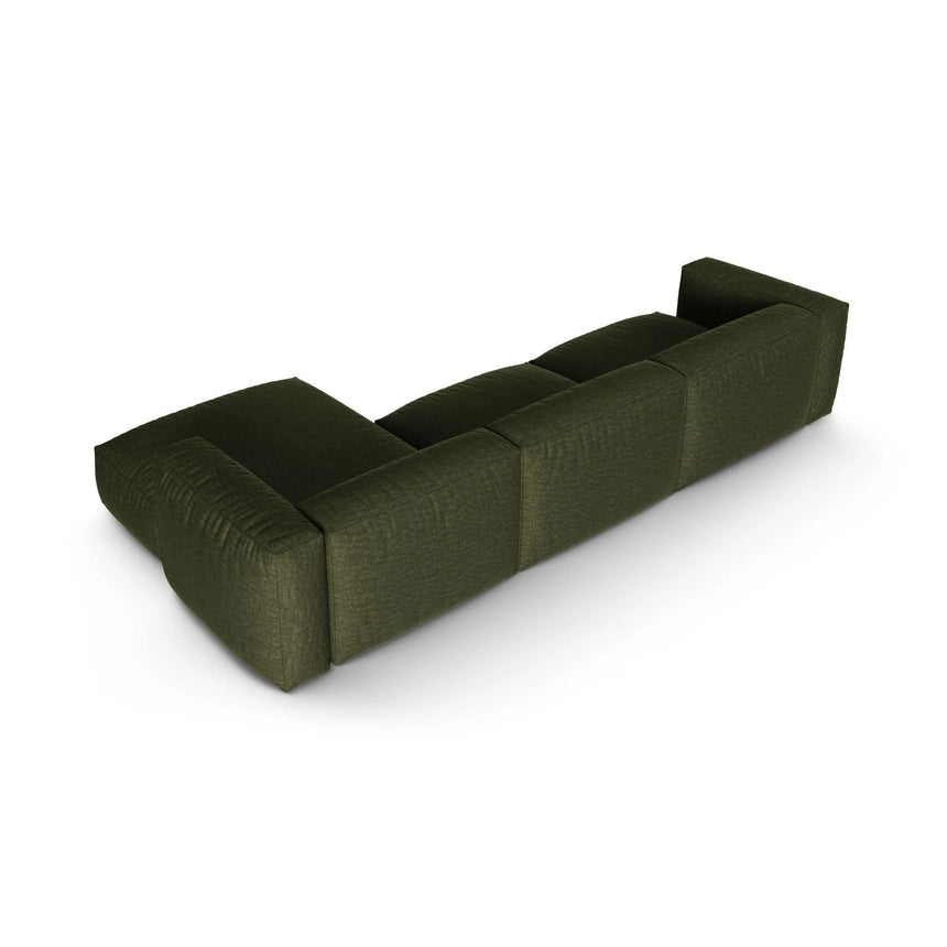 Martina modulares Ecksofa, Rechte Seite, Sitztiefe 90 cm, aus Strukturierter Stoff in Grün (Boston Forest), 330x176 cm von Micadoni – Bild 5