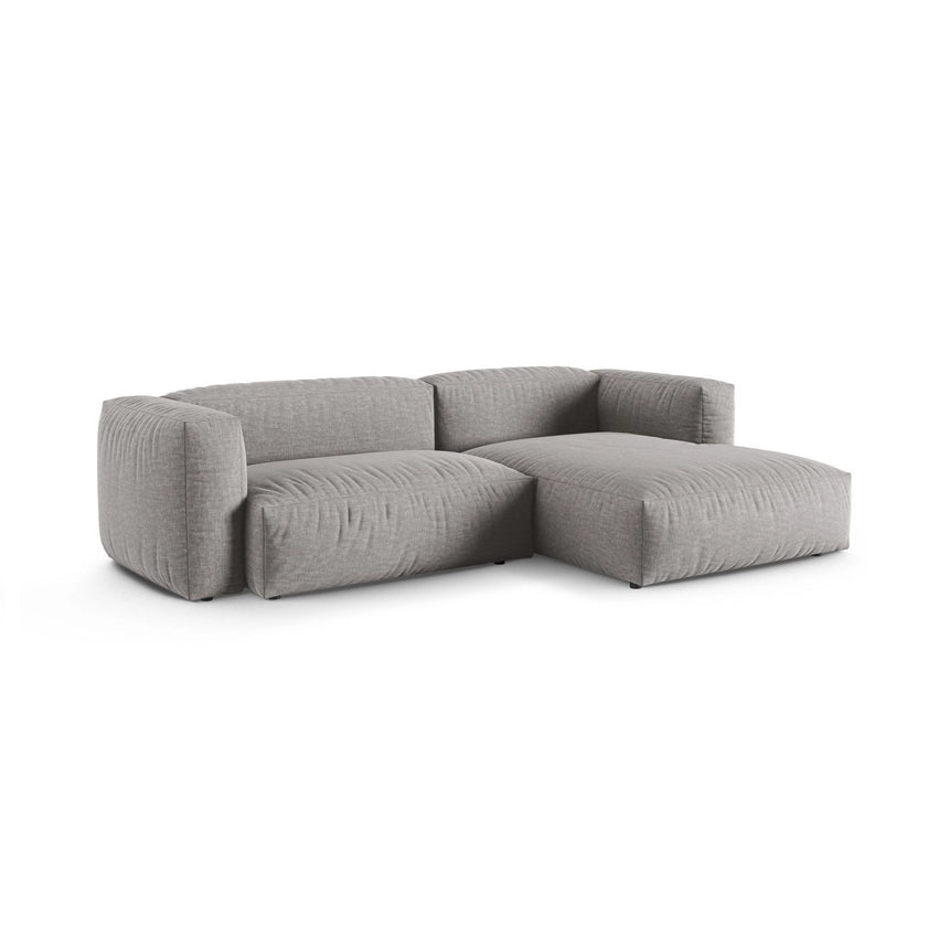 Martina modulares Ecksofa, Rechte Seite, Sitztiefe 90 cm, aus Strukturierter Stoff in Hellgrau (Boston Light Grey), 280x176 cm von Micadoni – Bild 3