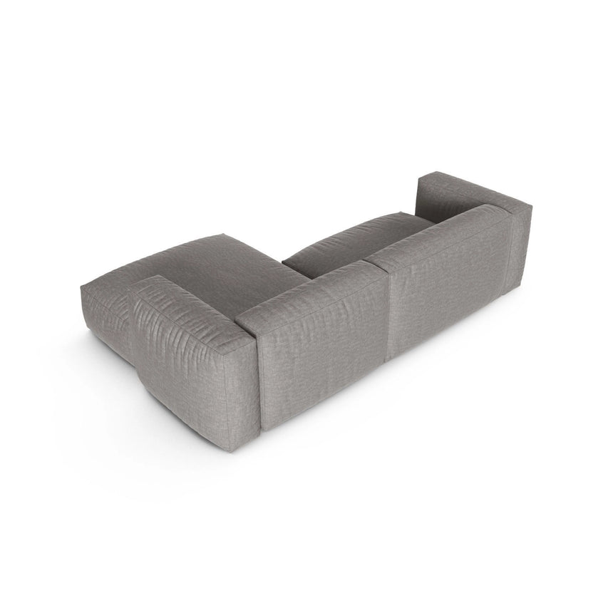 Martina modulares Ecksofa, Rechte Seite, Sitztiefe 90 cm, aus Strukturierter Stoff in Hellgrau (Boston Light Grey), 280x176 cm von Micadoni – Bild 5