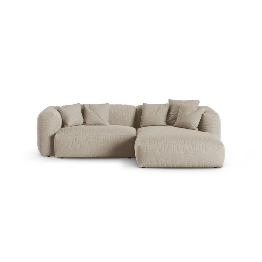 Martina modulares Ecksofa, Rechte Seite, Sitztiefe 90 cm, aus Strukturierter Stoff in Leichtes Beige (Boston Toffee), 280x176 cm von Micadoni – Bild 1