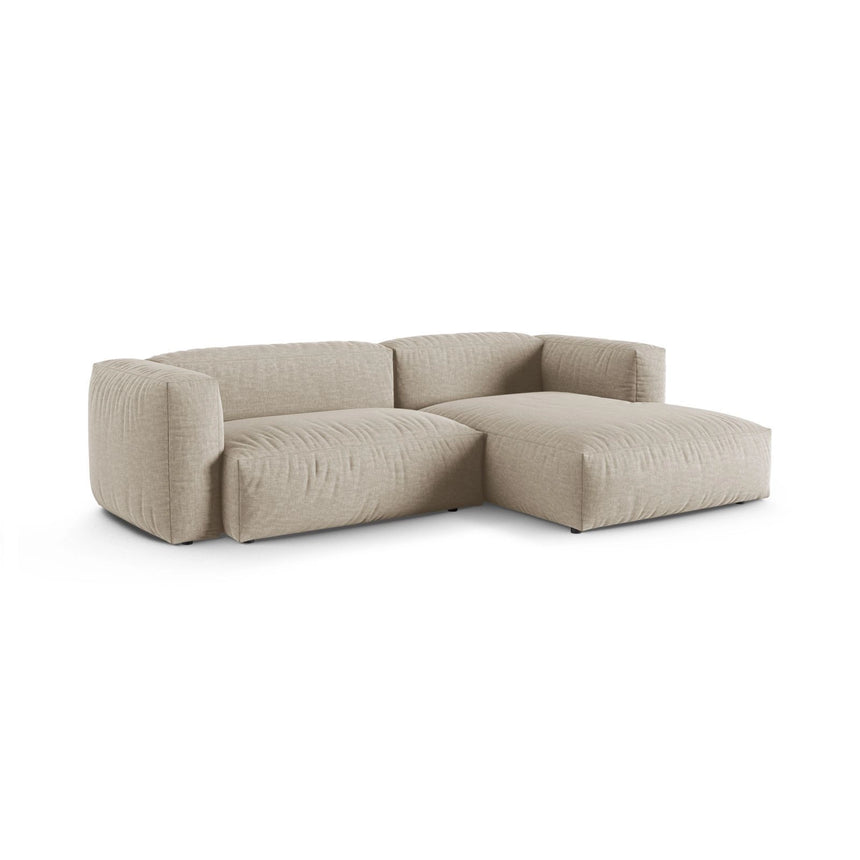 Martina modulares Ecksofa, Rechte Seite, Sitztiefe 90 cm, aus Strukturierter Stoff in Leichtes Beige (Boston Toffee), 280x176 cm von Micadoni – Bild 3