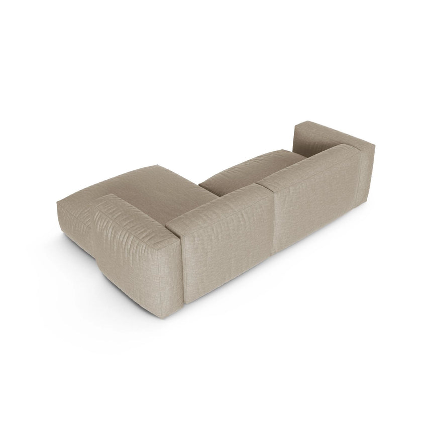 Martina modulares Ecksofa, Rechte Seite, Sitztiefe 90 cm, aus Strukturierter Stoff in Leichtes Beige (Boston Toffee), 280x176 cm von Micadoni – Bild 5