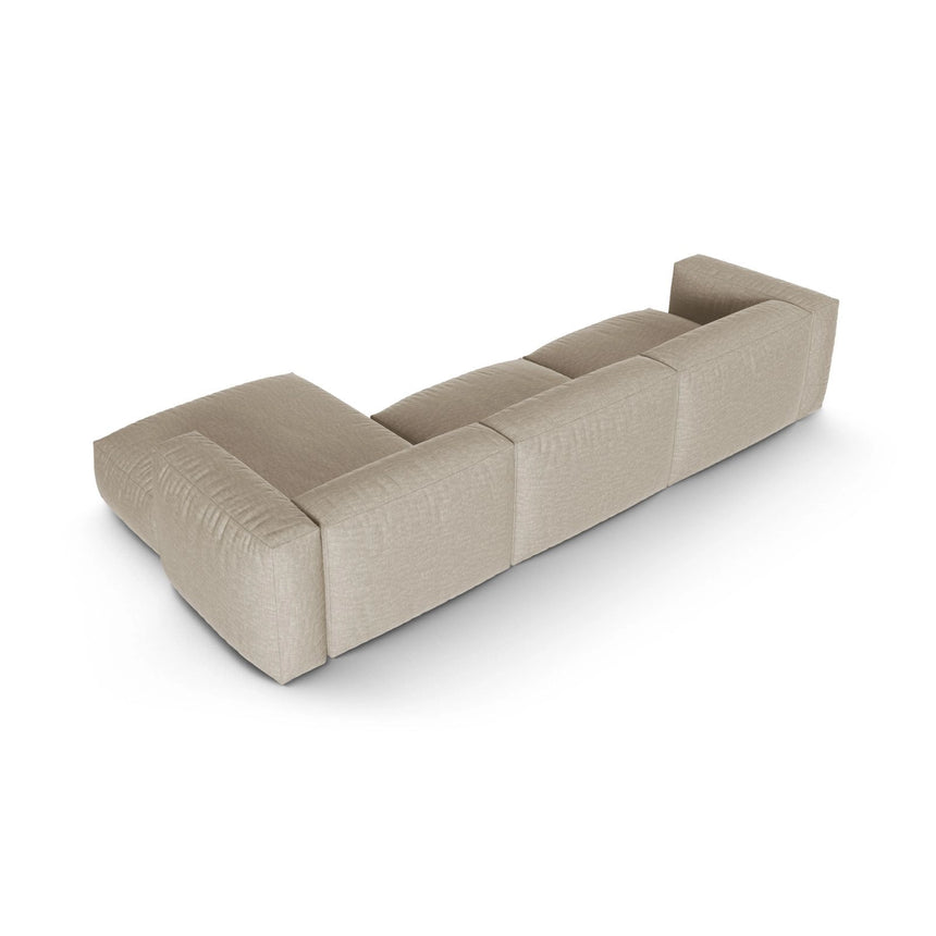 Martina modulares Ecksofa, Rechte Seite, Sitztiefe 90 cm, aus Strukturierter Stoff in Leichtes Beige (Boston Toffee), 330x176 cm von Micadoni – Bild 5
