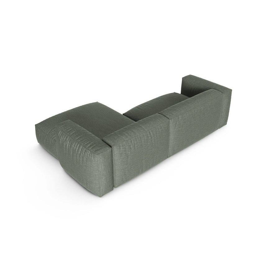 Martina modulares Ecksofa, Rechte Seite, Sitztiefe 90 cm, aus Strukturierter Stoff in Moosgrün (Boston Water Green), 280x176 cm von Micadoni – Bild 5