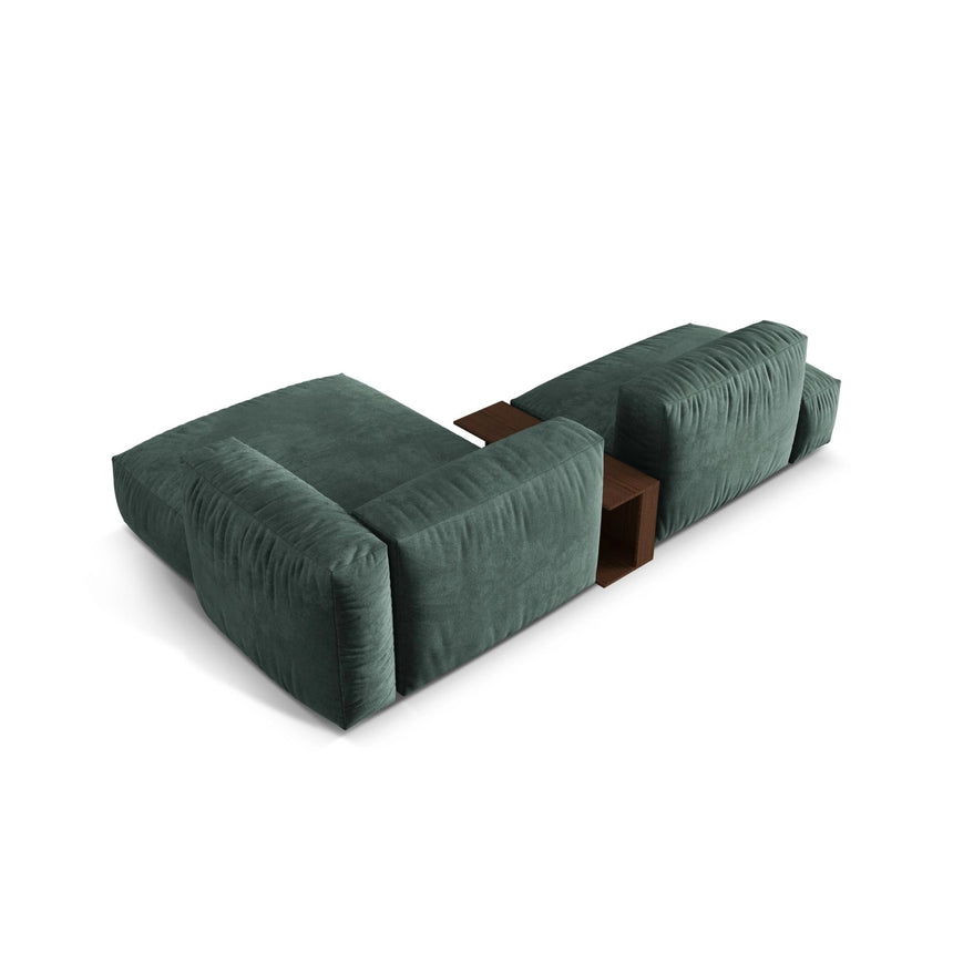 Martina modulares Ecksofa, Rechte Seite, aus Samt in Petrol (Vogue 12), 285x176 cm von Micadoni – Bild 5