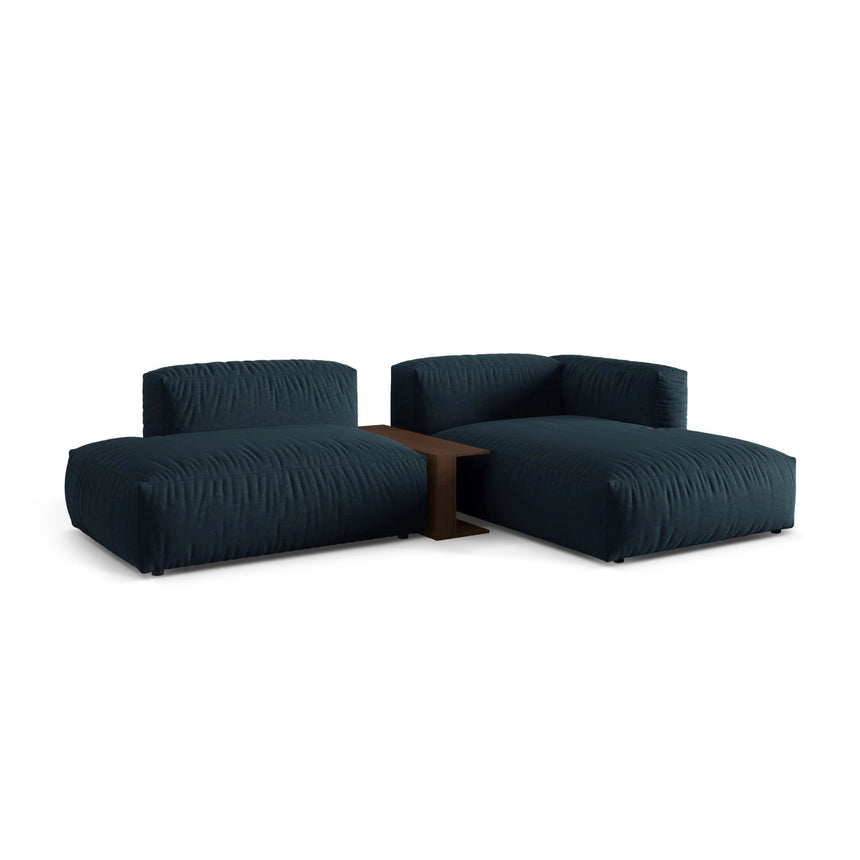 Martina modulares Ecksofa, Rechte Seite, aus Strukturierter Stoff in Blau Jeans (Boston Ocean), 285x176 cm von Micadoni – Bild 3