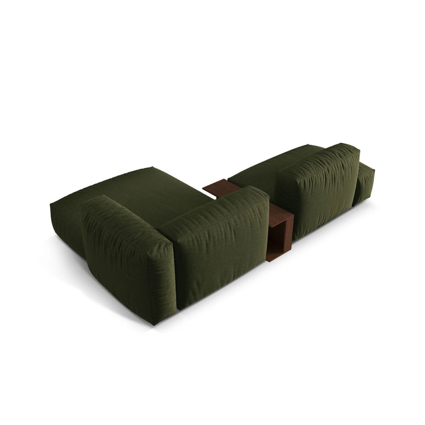 Martina modulares Ecksofa, Rechte Seite, aus Strukturierter Stoff in Grün (Boston Forest), 285x176 cm von Micadoni – Bild 5
