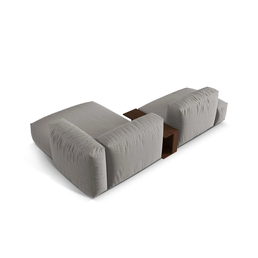 Martina modulares Ecksofa, Rechte Seite, aus Strukturierter Stoff in Hellgrau (Boston Light Grey), 285x176 cm von Micadoni – Bild 5
