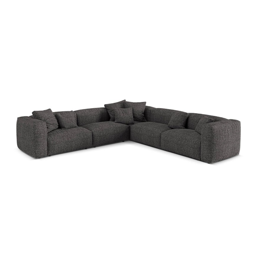 Martina modulares Ecksofa, Symmetrisch, Sitztiefe 76 cm, aus Boucle in Anthrazit (Monet Anthracite), 316x316 cm von Micadoni – Bild 1