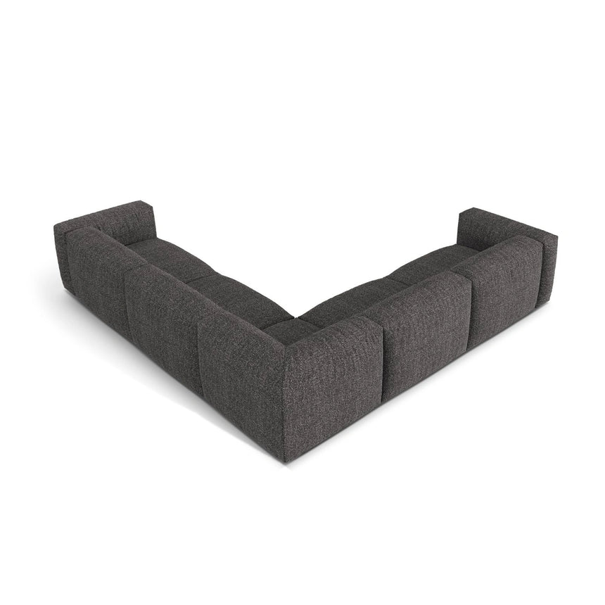 Martina modulares Ecksofa, Symmetrisch, Sitztiefe 76 cm, aus Boucle in Anthrazit (Monet Anthracite), 316x316 cm von Micadoni – Bild 3