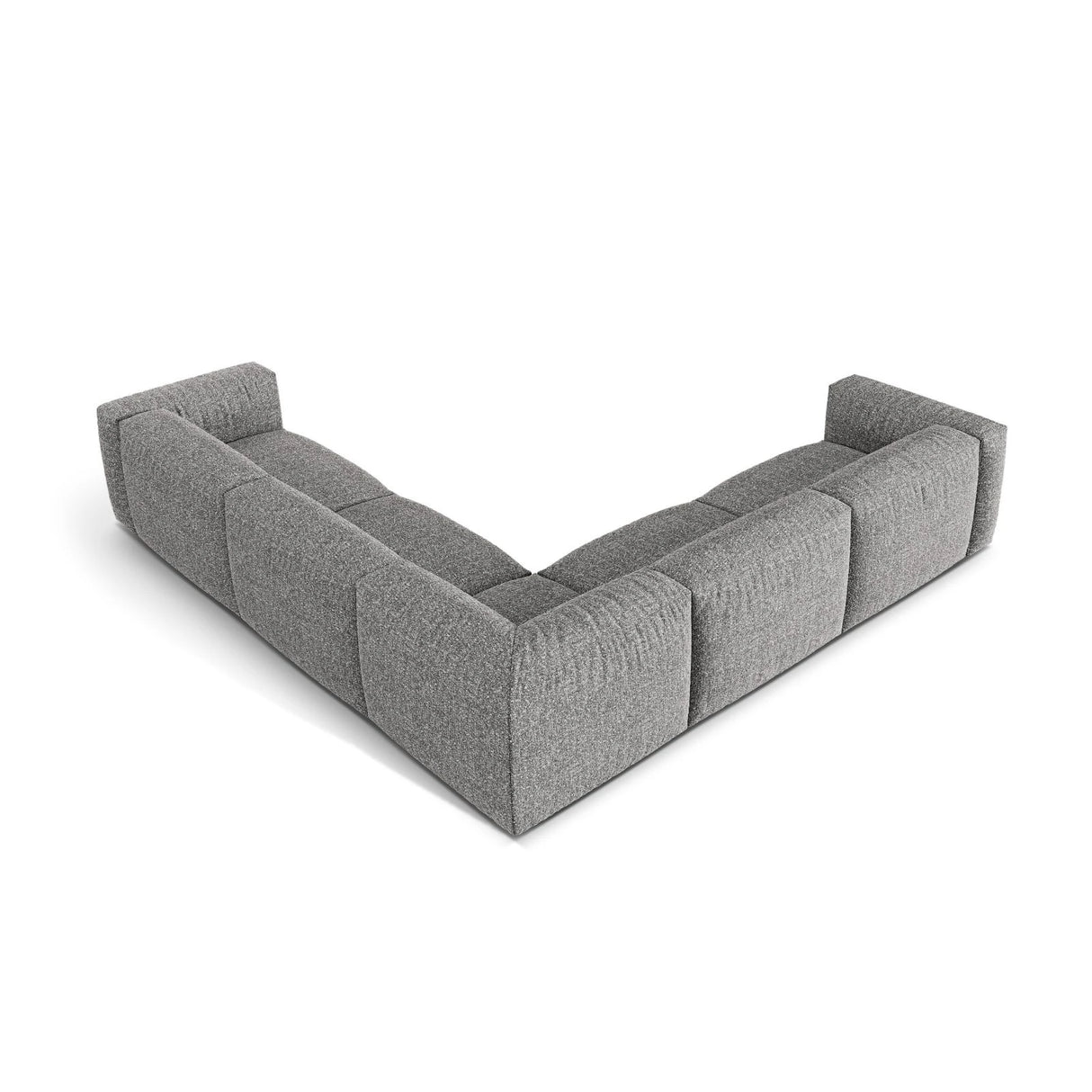 Martina modulares Ecksofa, Symmetrisch, Sitztiefe 76 cm, aus Boucle in Graphit (Monet Graphite), 316x316 cm von Micadoni – Bild 3