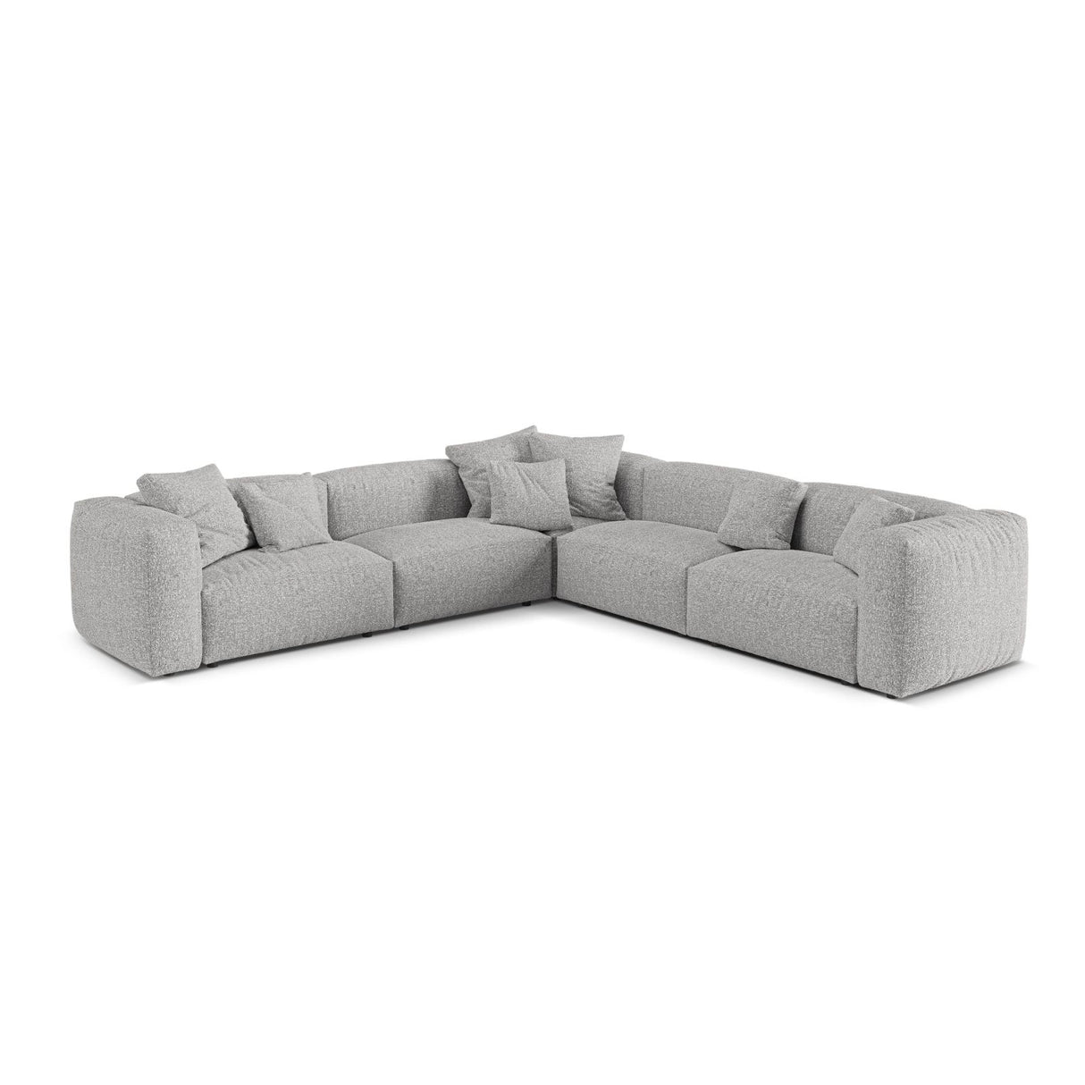 Martina modulares Ecksofa, Symmetrisch, Sitztiefe 76 cm, aus Boucle in Silber (Monet Silver), 316x316 cm von Micadoni – Bild 1
