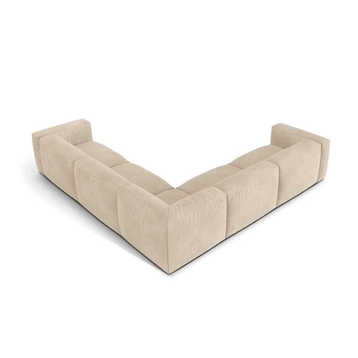 Martina modulares Ecksofa, Symmetrisch, Sitztiefe 76 cm, aus Samt, Cord, Boucle oder Strukturstoff, 316x316 cm von Micadoni – Bild 3