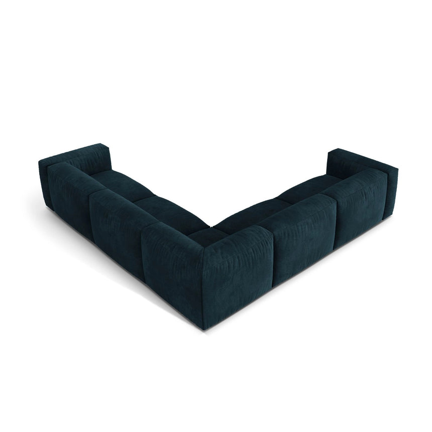 Martina modulares Ecksofa, Symmetrisch, Sitztiefe 76 cm, aus Samt in Deep Petrol (Vogue 13), 316x316 cm von Micadoni – Bild 3