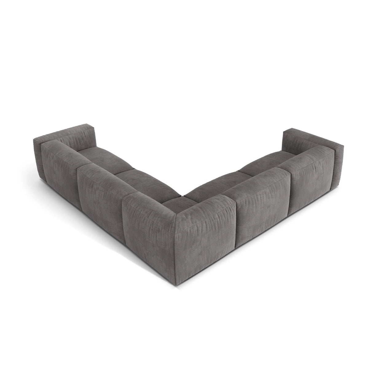 Martina modulares Ecksofa, Symmetrisch, Sitztiefe 76 cm, aus Samt in Grau (Vogue 15), 316x316 cm von Micadoni – Bild 3
