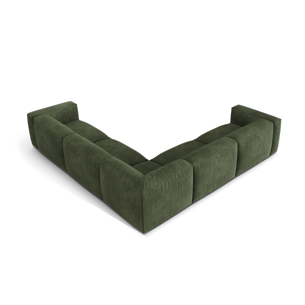 Martina modulares Ecksofa, Symmetrisch, Sitztiefe 76 cm, aus Samt in Grün (Vogue 11), 316x316 cm von Micadoni – Bild 3