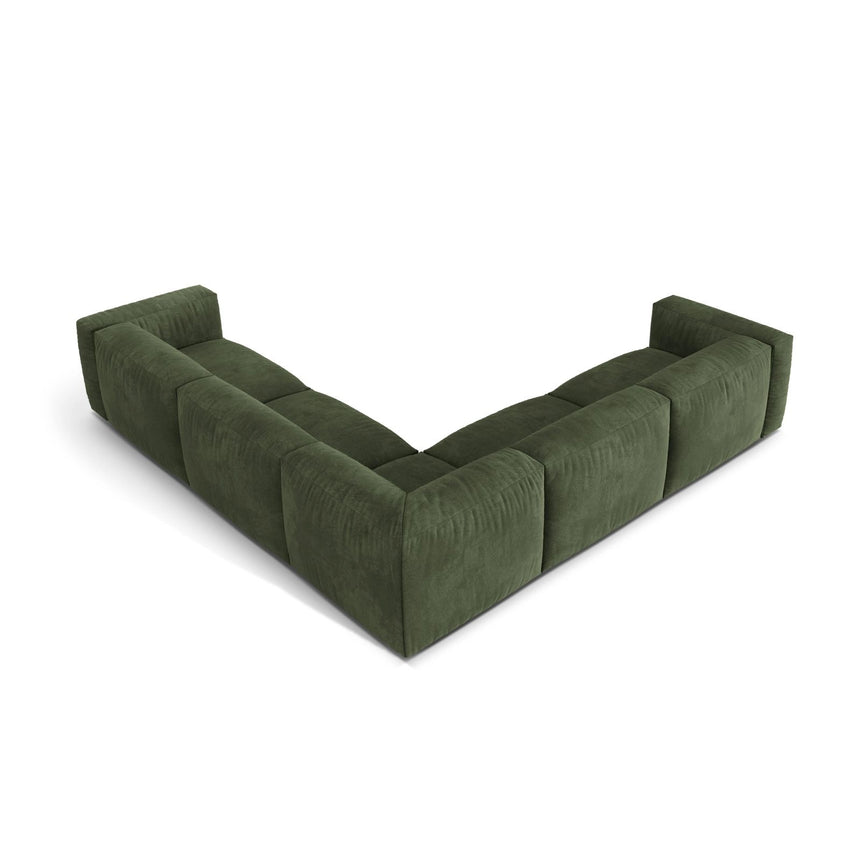 Martina modulares Ecksofa, Symmetrisch, Sitztiefe 76 cm, aus Samt in Grün (Vogue 11), 316x316 cm von Micadoni – Bild 3