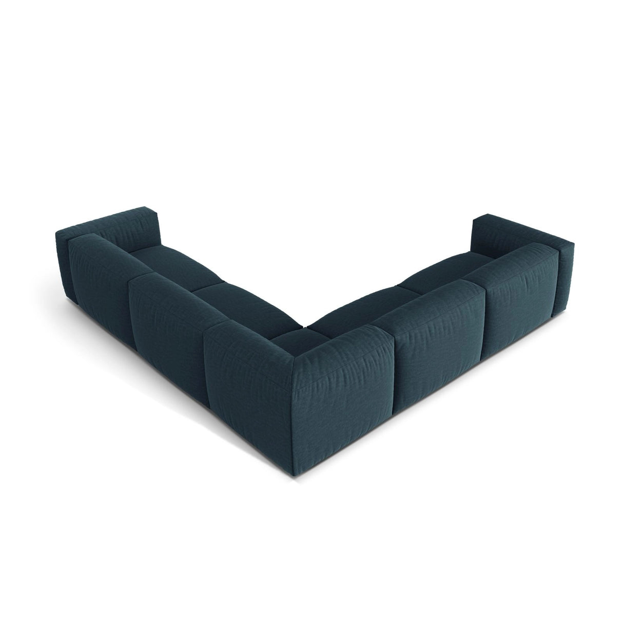 Martina modulares Ecksofa, Symmetrisch, Sitztiefe 76 cm, aus Strukturierter Stoff in Blau Jeans (Boston Ocean), 316x316 cm von Micadoni – Bild 3