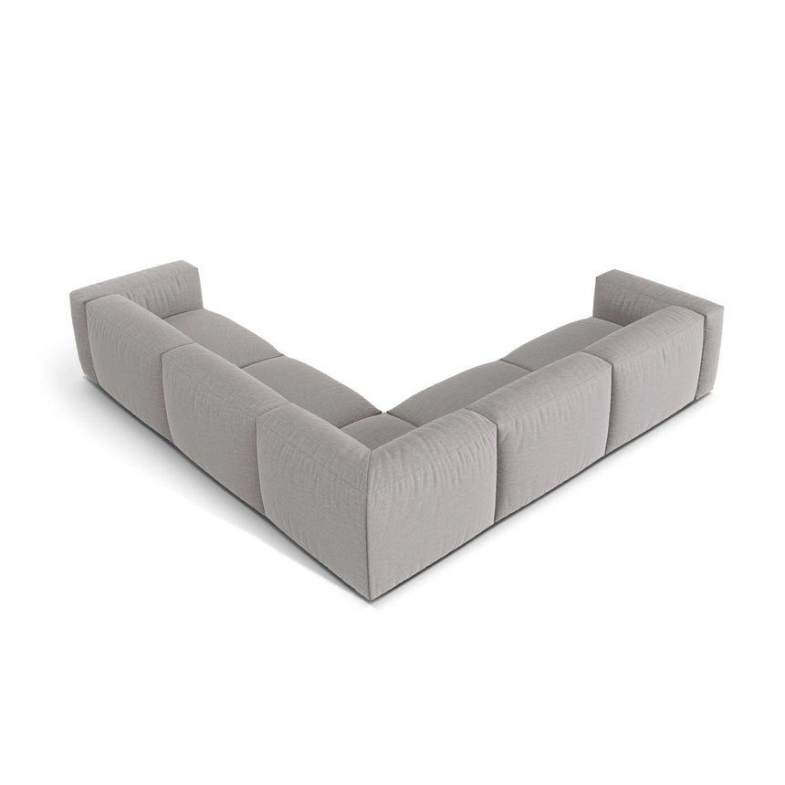 Martina modulares Ecksofa, Symmetrisch, Sitztiefe 76 cm, aus Strukturierter Stoff in Hellgrau (Boston Light Grey), 316x316 cm von Micadoni – Bild 3